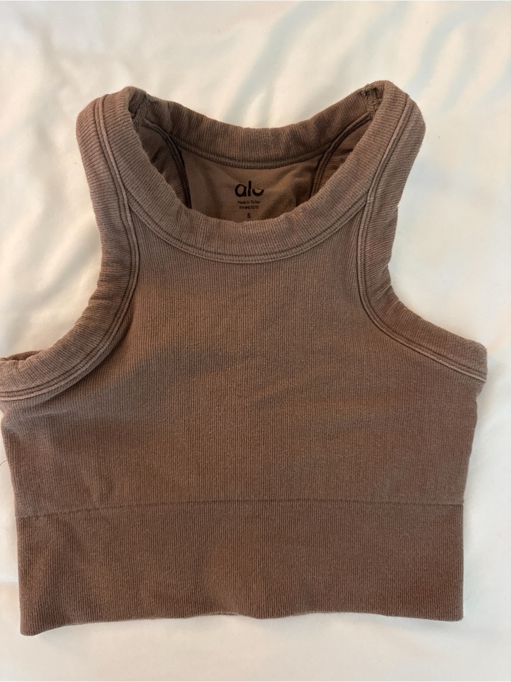 ALO Yoga Delight Seamless Knit Bra - Light Brown Size Small